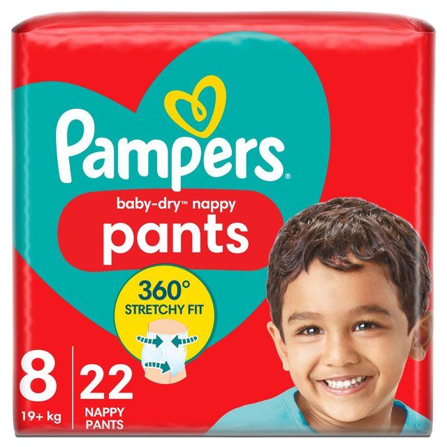 Pampers Baby Dry Nappy Pants Size 8 Essential Pack 22 per pack