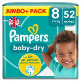 Pampers Baby-Dry Size 8 Nappies Jumbo+ Pack