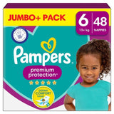 Pampers Premium Protection Nappies Size 6 (13kg+) Jumbo+ Pack 48 per pack
