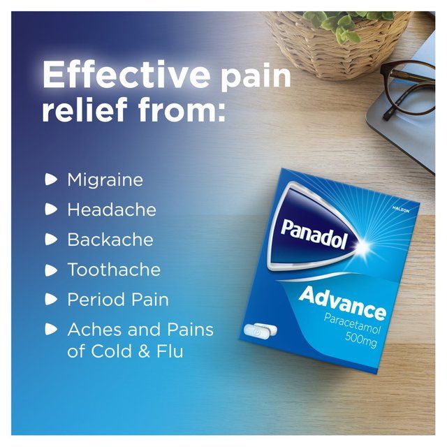Panadol Advance Paracetamol Pain Killers 500mg Tablets 16 per pack