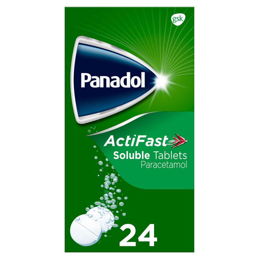 Panadol Paracetamol Pain Relief Tablets 500mg ActiFast Soluble 24s