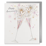 Paperlink Happy Anniversary Card Champagne Glasses Greeting Card