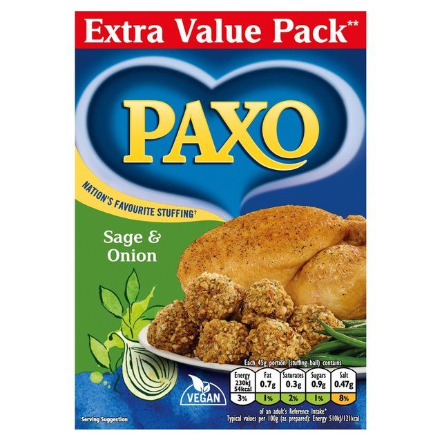 Paxo Sage & Onion Stuffing for Chicken   340g