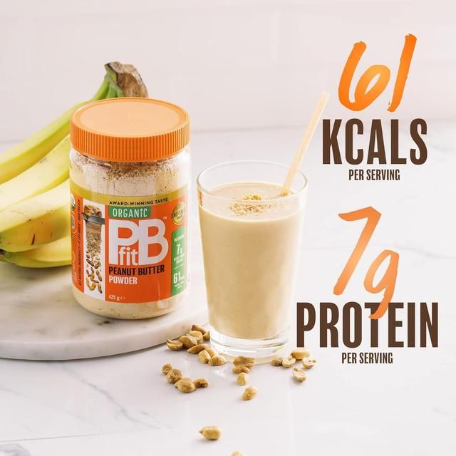 PBfit Organic Peanut Butter Powder - 87% Less Fat and High Protein 425g