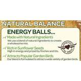 Peckish Natural Balance Energy Suet Fat Balls for Wild Birds 50 per pack