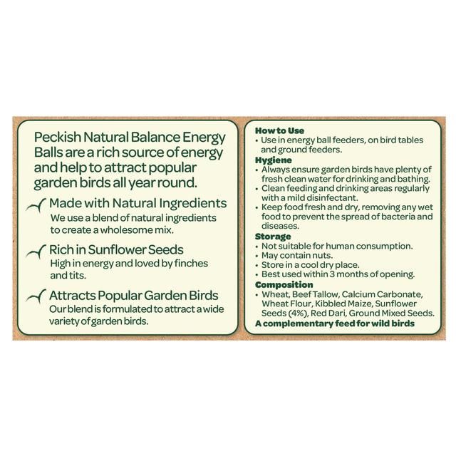 Peckish Natural Balance Wild Bird Energy Balls 50 per pack