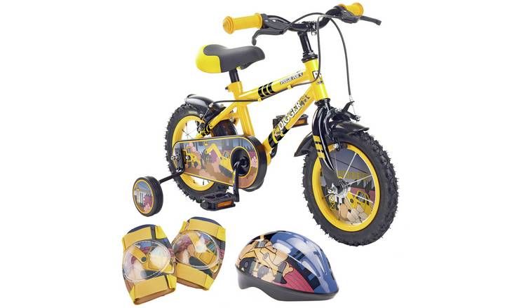 Pedal Pals Digger 12 inch Kids Bike, Helmet and Knee Pads