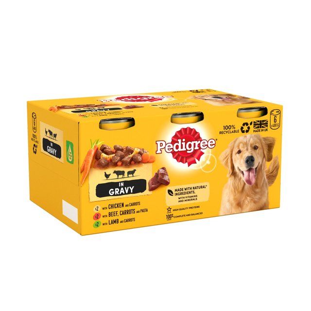 Pedigree Adult Wet Dog Food Tins Country Casseroles in Gravy 6 x 400g GOODS M&S