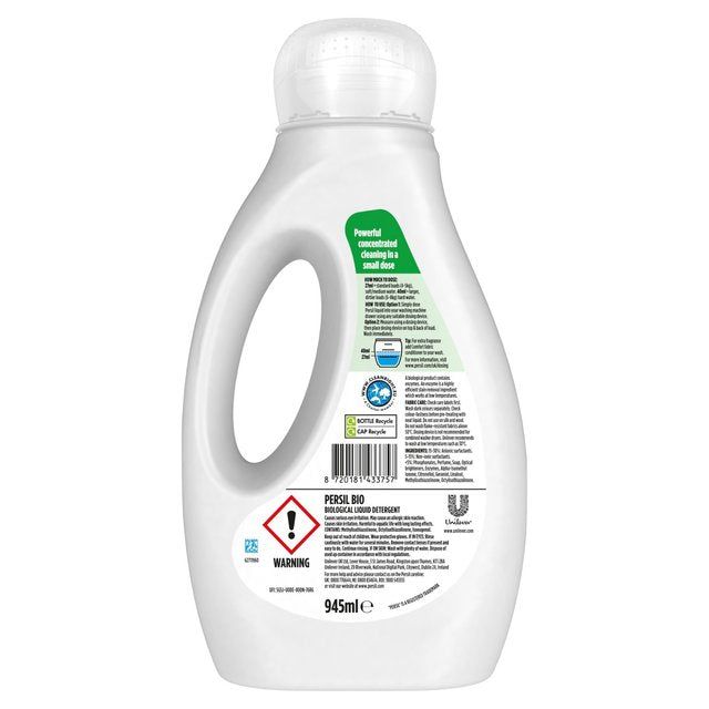 Persil Bio Liquid Laundry Washing Detergent 35 Washes   945ml
