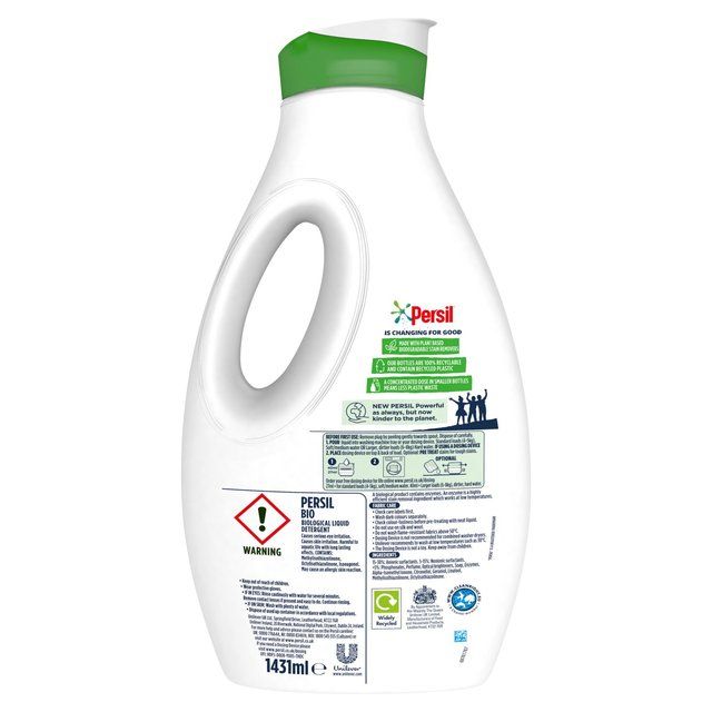 Persil Laundry Washing Liquid Detergent Bio 53 Washes   1.431L