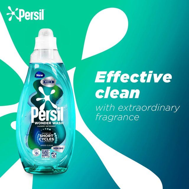 Persil Wonder Wash Speed Clean Non Bio Laundry Detergent 55 Washes 1485ml
