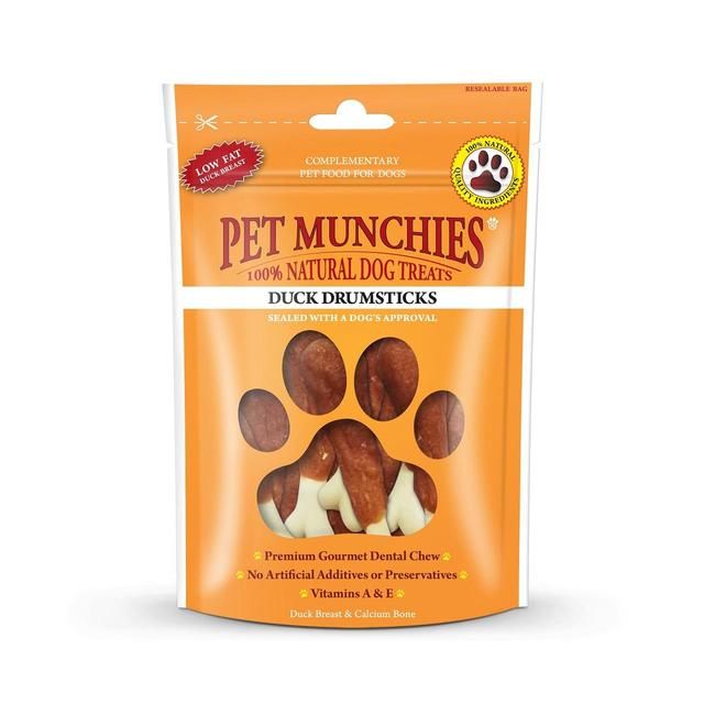 Pet Munchies Natural Duck Drumsticks Dog Treats 100g