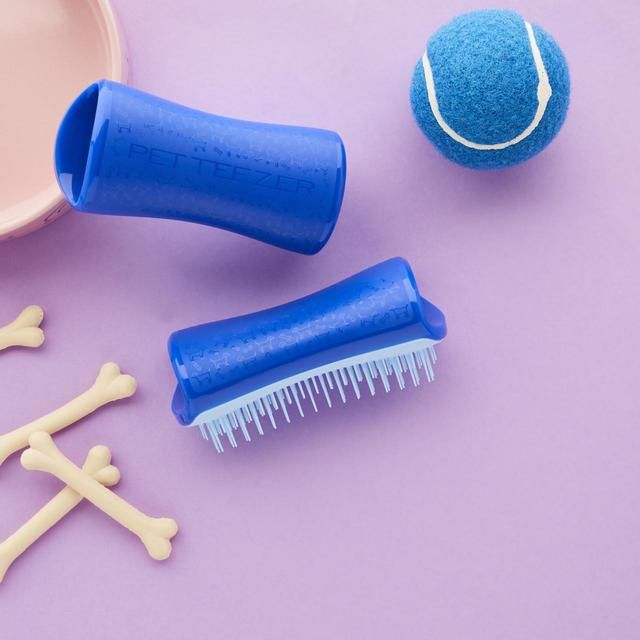 Pet Teezer De-shedding Dog Grooming Brush Small - Blue / Blue