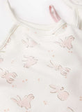 Pink Bunny Print Strappy Bodysuits 3 Pack 6-9 months