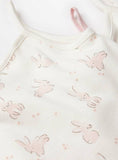 Pink Bunny Print Strappy Bodysuits 3 Pack Up to 3 mths