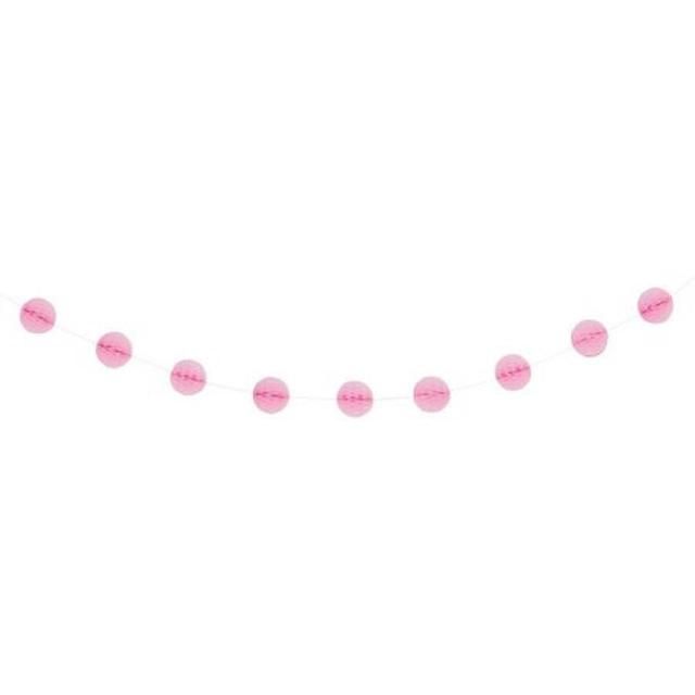 Pink Honeycomb Ball Garland 7ft