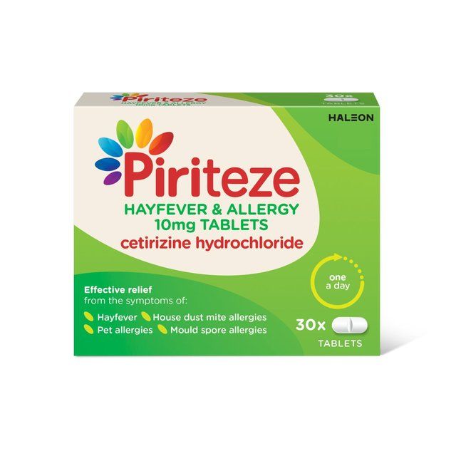 Piriteze Hayfever & Allergy Relief Antihistamine Cetirizine Tablets   30 per pack