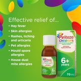 Piriteze Hayfever & Allergy Syrup Sugar Free Age 6+   70ml