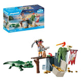 PLAYMOBIL 71473 Pirates Pirate with Alligator Starter Pack