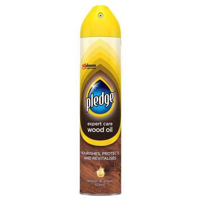Pledge Expert Care Wood Polish Aerosol Amber & Argan 250ml