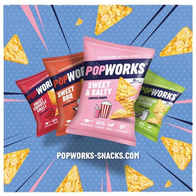 Popworks Sweet BBQ Popped Crisps Sharing Bag 85g