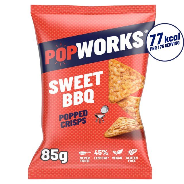Popworks Sweet BBQ Popped Crisps Sharing Bag 85g