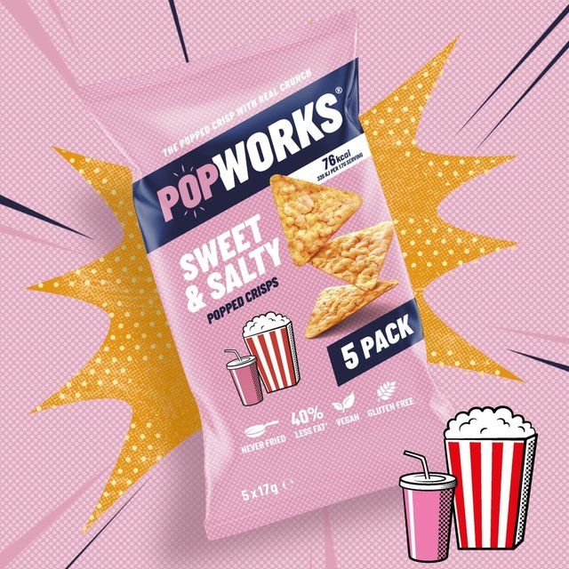 Popworks Sweet & Salty Multipack Popped Crisps 5 per pack