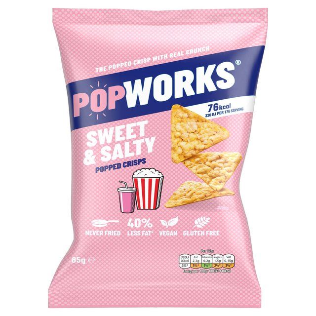 PopWorks Sweet & Salty Popped Crisps Sharing Bag 85g