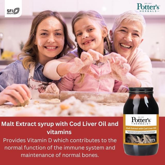 Potters Herbals Malt Extract with Cod Liver Oil Liquid 650g