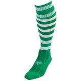 Precision Adult Pro Hooped Football Socks (7-12) Green/White / 100.0EA
