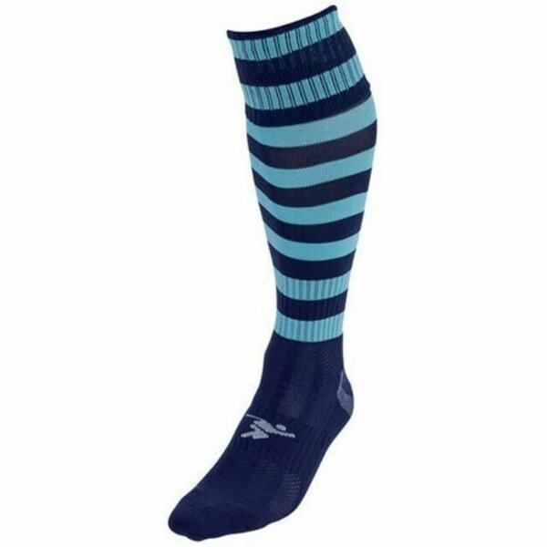Precision Adult Pro Hooped Football Socks (7-12) Navy/Sky Blue / 0.10EA