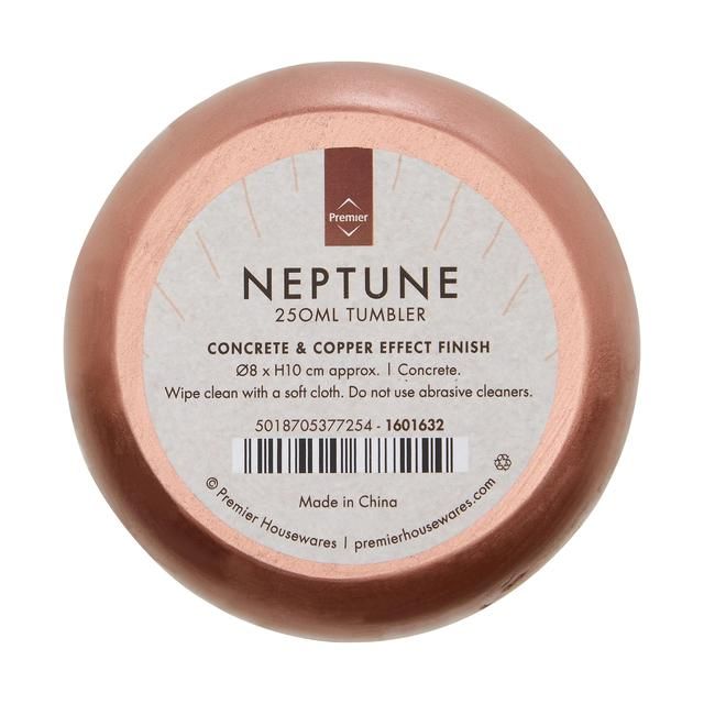 Premier Housewares Neptune Tumbler Concrete and Copper