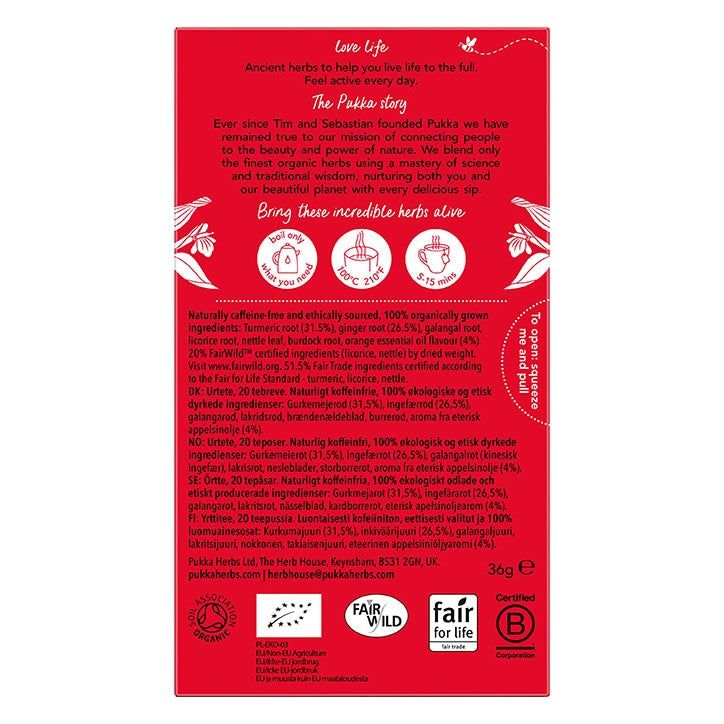 Pukka Organic Turmeric Active Tea 20 Tea Bags