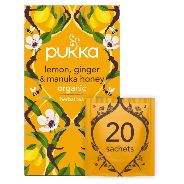 Pukka Tea Organic Lemon Ginger & Manuka Honey Tea Bags   20 per pack