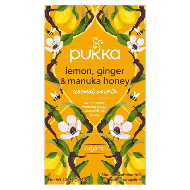 Pukka Tea Organic Lemon Ginger & Manuka Honey Tea Bags   20 per pack