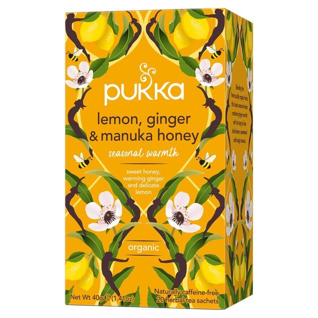 Pukka Tea Organic Lemon Ginger & Manuka Honey Tea Bags   20 per pack