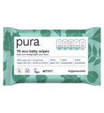 Pura 100% Plastic-Free Biodegradable Baby Wipes 70 Pack