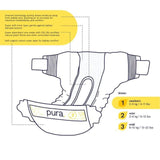 Pura Eco Nappies Size 1 (2-5kg)   6 x 22 per pack