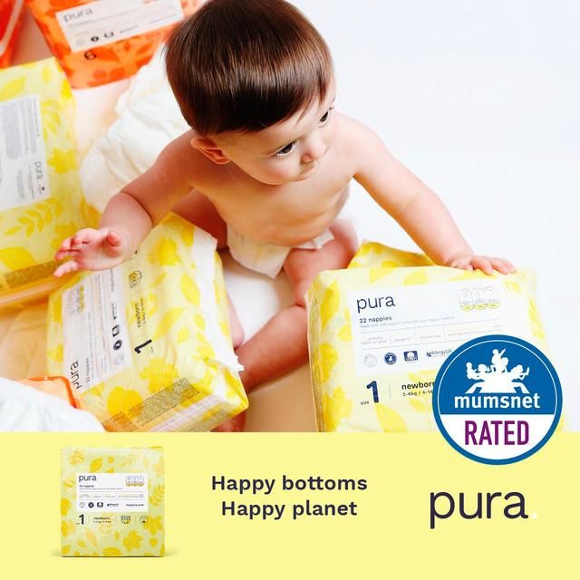 Pura Eco Nappies Size 1 (2-5kg)   6 x 22 per pack