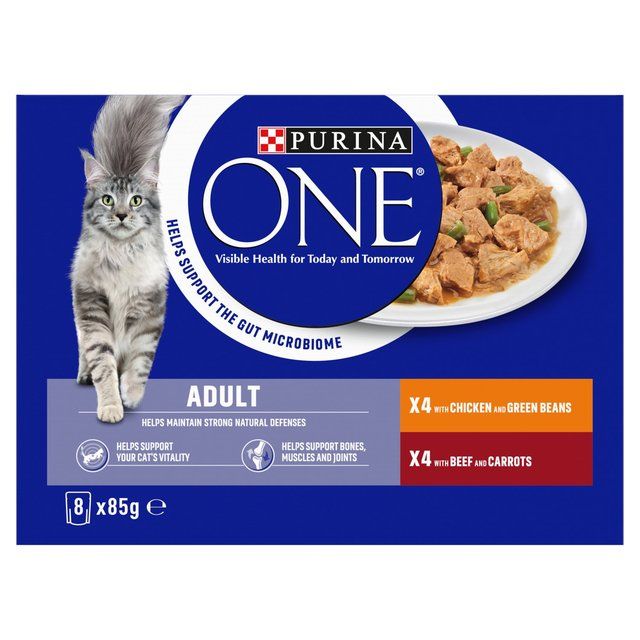 Purina One Mini Fillets Chicken & Beef Wet Cat Food 8 x 85g