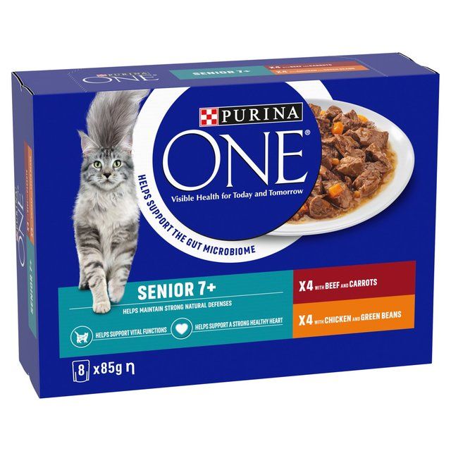 Purina One Senior 7+ Mini Fillets Chicken & Beef Wet Cat Food   8 x 85g