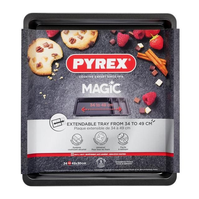 Pyrex Extendable Baking & Oven Tray 34-49cm by 30cm