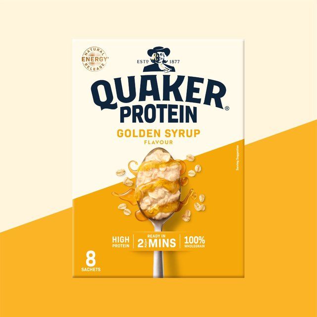 Quaker Oat So Simple Protein Golden Syrup Porridge Sachets Cereal 8 per pack