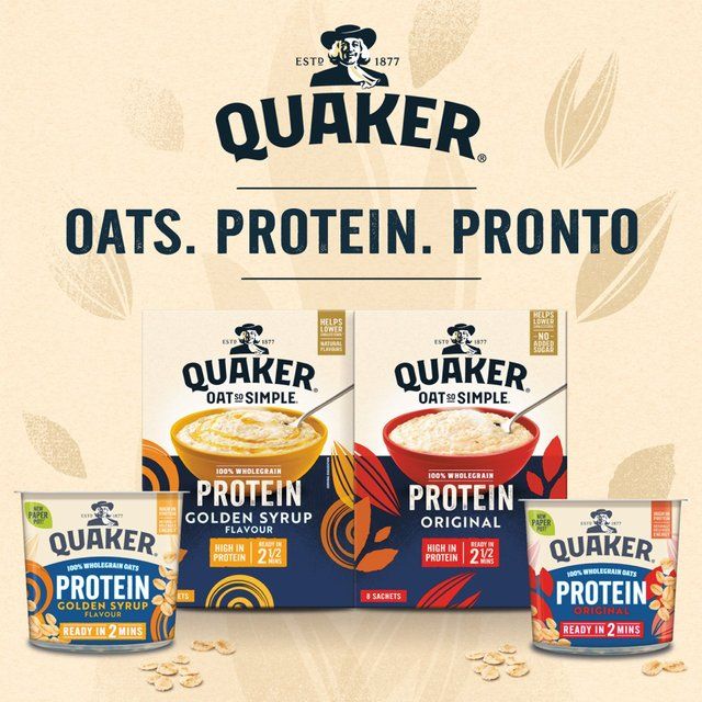Quaker Oat So Simple Protein Original Porridge Sachets Cereal 8 per pack