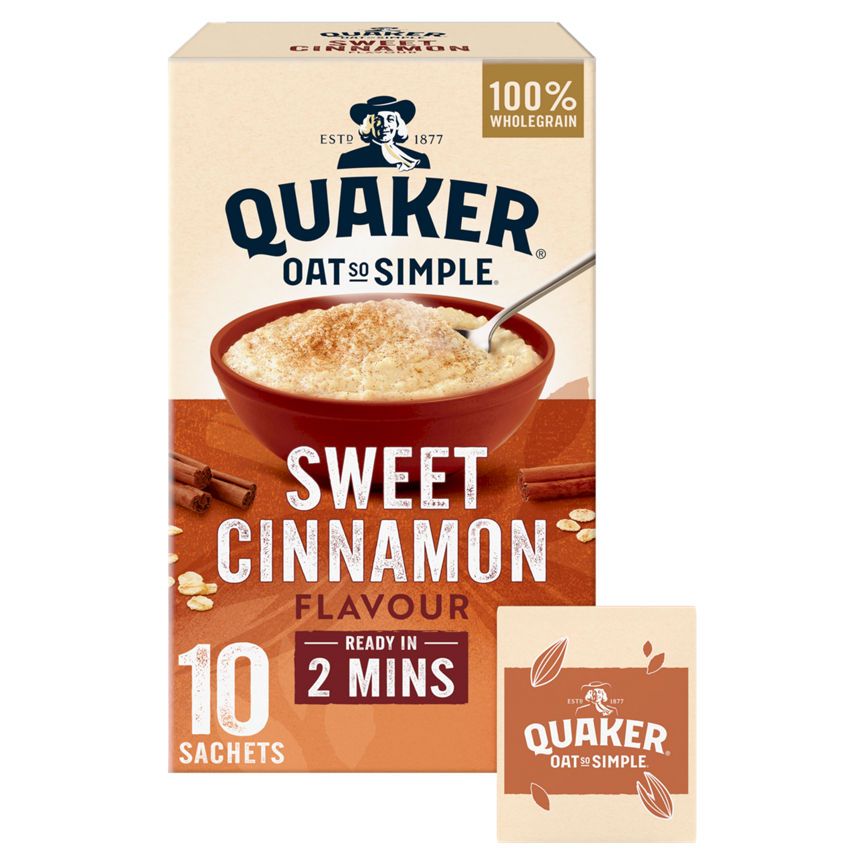 Quaker Oat So Simple Sweet Cinnamon Porridge 10 Pack