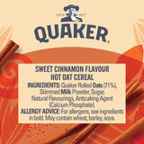 Quaker Oat So Simple Sweet Cinnamon Porridge Cereal Pot 57g