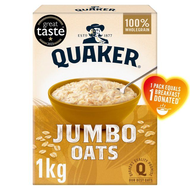 Quaker Oats Jumbo Rolled Oats Porridge Cereal 1kg