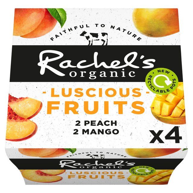 Rachel's Organic Luscious Fruits Peach & Mango 4 x 110g