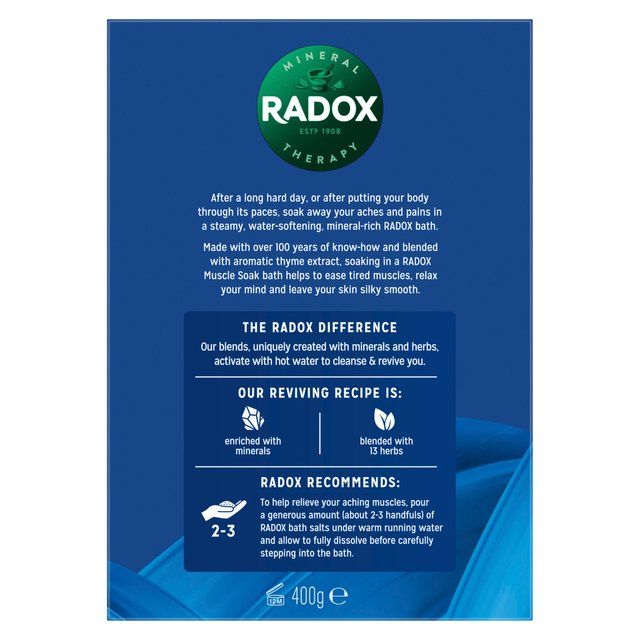 Radox Bath Therapy Muscle Soak Herbal Bath Salts 400g