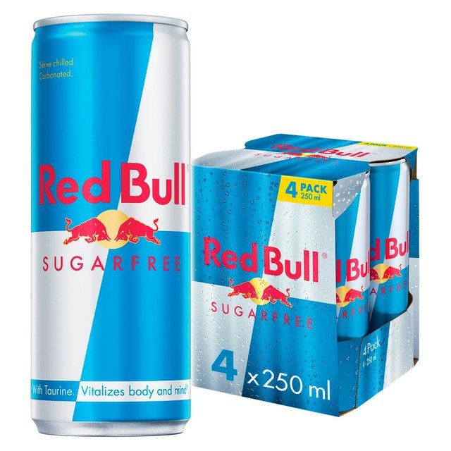 Red Bull Energy Drink Sugar Free 4 x 250ml